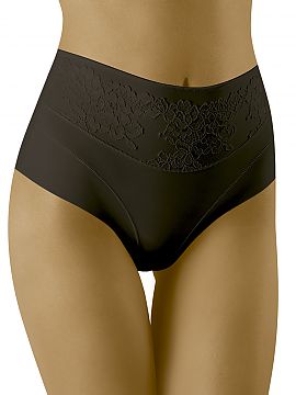 Panties Wolbar  Women\'s higher-waisted corrective, figure-modeling panties. Made of smooth microfiber and lace, they emphasize the waistline. They do not s