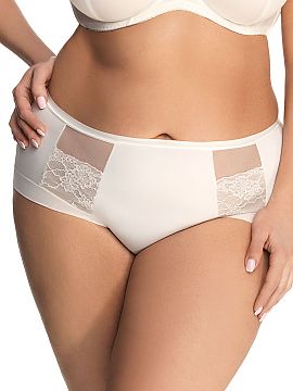 Panties Gorsenia Lingerie  Elegant ladies\' panties. Made of soft microfiber. Decorated with two lace inserts on the front. Smooth on the back. Legs at the front and b