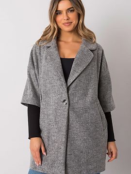 Coat Rue Paris  Women\'s coat with a loose cut, button closure, has a lining. On the sides there are slip pockets.
