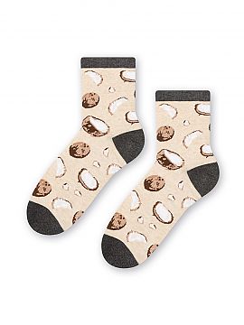 Socks Steven  Cotton ankle socks in coconuts will be perfect for women\'s everyday styling.  This is a design that stimulates the imagination, and the hig