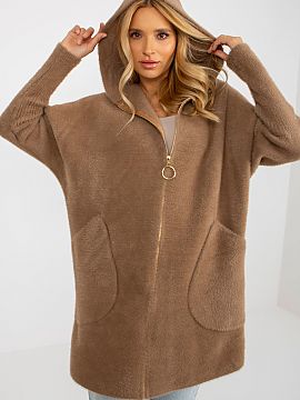 Coat MBM  Women\'s coat with long sleeves and a hood. Zippered coat with large slip pockets.