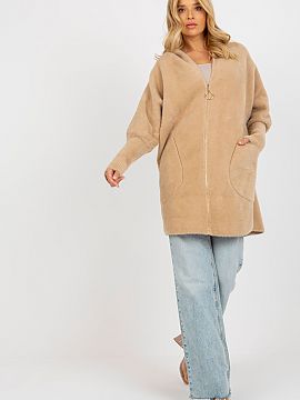 Coat MBM  Women\'s coat with long sleeves and a hood. Zippered coat with large slip pockets.