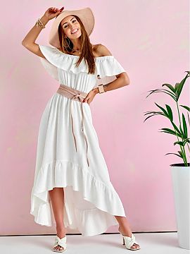 Daydress Roco Fashion  Asymmetrical maxi dress is made of soft, pleasant fabric that will provide comfort to the most demanding women. The dress is worn over the h