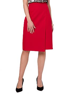 Skirt Stylove  Classic A-line cut skirt with an asymmetrical double front. The skirt is fully lined and fastened with a covered zipper.