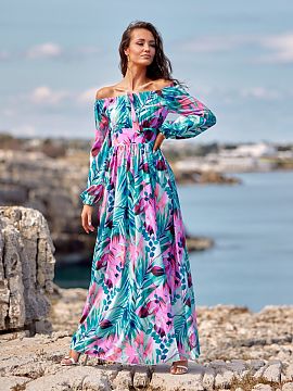 Daydress Roco Fashion  The long Spanish dress with binding at the neckline is made of very good quality fabric, so it will last for years. The maxi dress features 