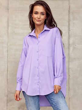 Long sleeve shirt Roco Fashion  The women\'s shirt features an oversized cut that will hide any imperfections. Its shorter front and longer back add a wonderful asymmetrica