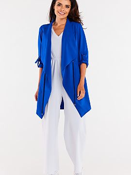 Jacket awama  Loose frock coat with long sleeves. The sleeves have decorative appliques made of nickel-free metal, so you can roll them up. Product design