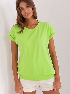 Blouse Relevance  Blouse with short sleeves and a round neckline. A decorative heart-shaped mesh insert on the back.