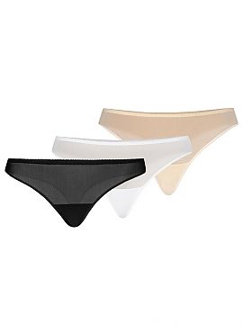 Set Teyli  Tri-pack of women\'s thongs with a simple classic cut without decorations and lace. The thong is addressed to ladies who love comfort and co