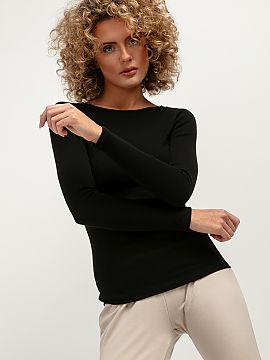 Blouse Tessita  The fitted long-sleeve blouse is created from a soft ribbed fabric that stretches over the body, emphasizing the assets of the figure. The b