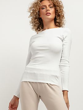 Blouse Tessita  The fitted long-sleeve blouse is created from a soft ribbed fabric that stretches over the body, emphasizing the assets of the figure. The b