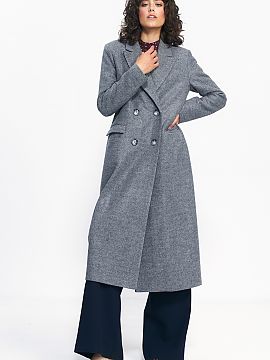 Coat Nife  Oversize coat in gray color fastened with two rows is a must have this fall!  It looks great both for casual styling with jeans and worn wit