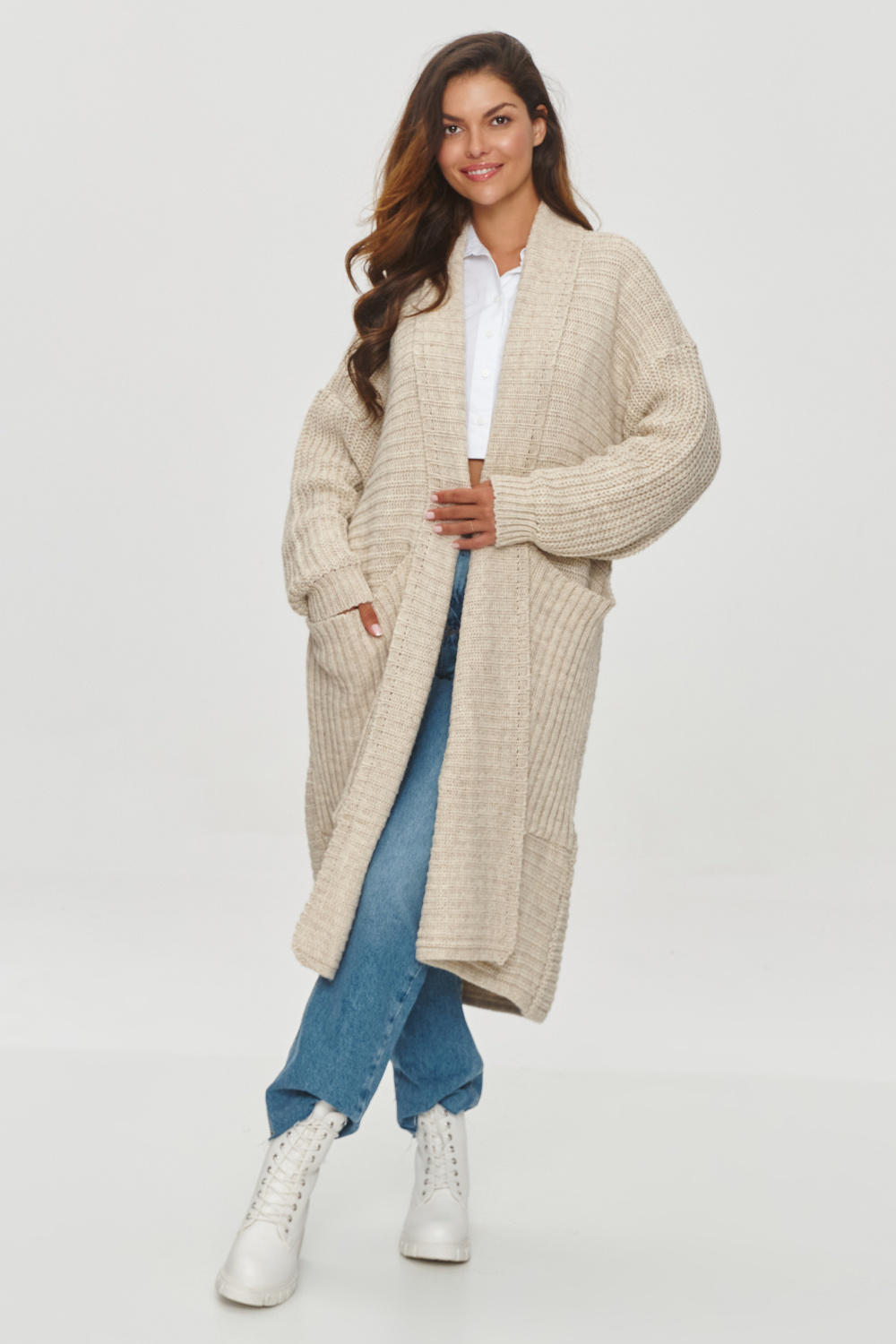 Adult Product 18+ - Cardigan model 201795 Makadamia - Makadamia - Cardigans for Women, Ponchos - KS Store