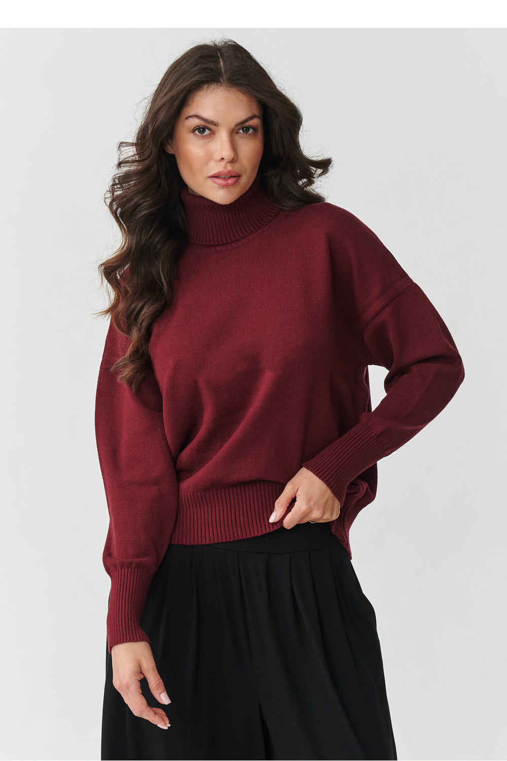 Adult Product 18+ - Turtleneck model 217397 Makadamia - Makadamia - Sweaters, Pullovers, Jumpers, Turtlenecks, Boleros, Shrugs - KS Store