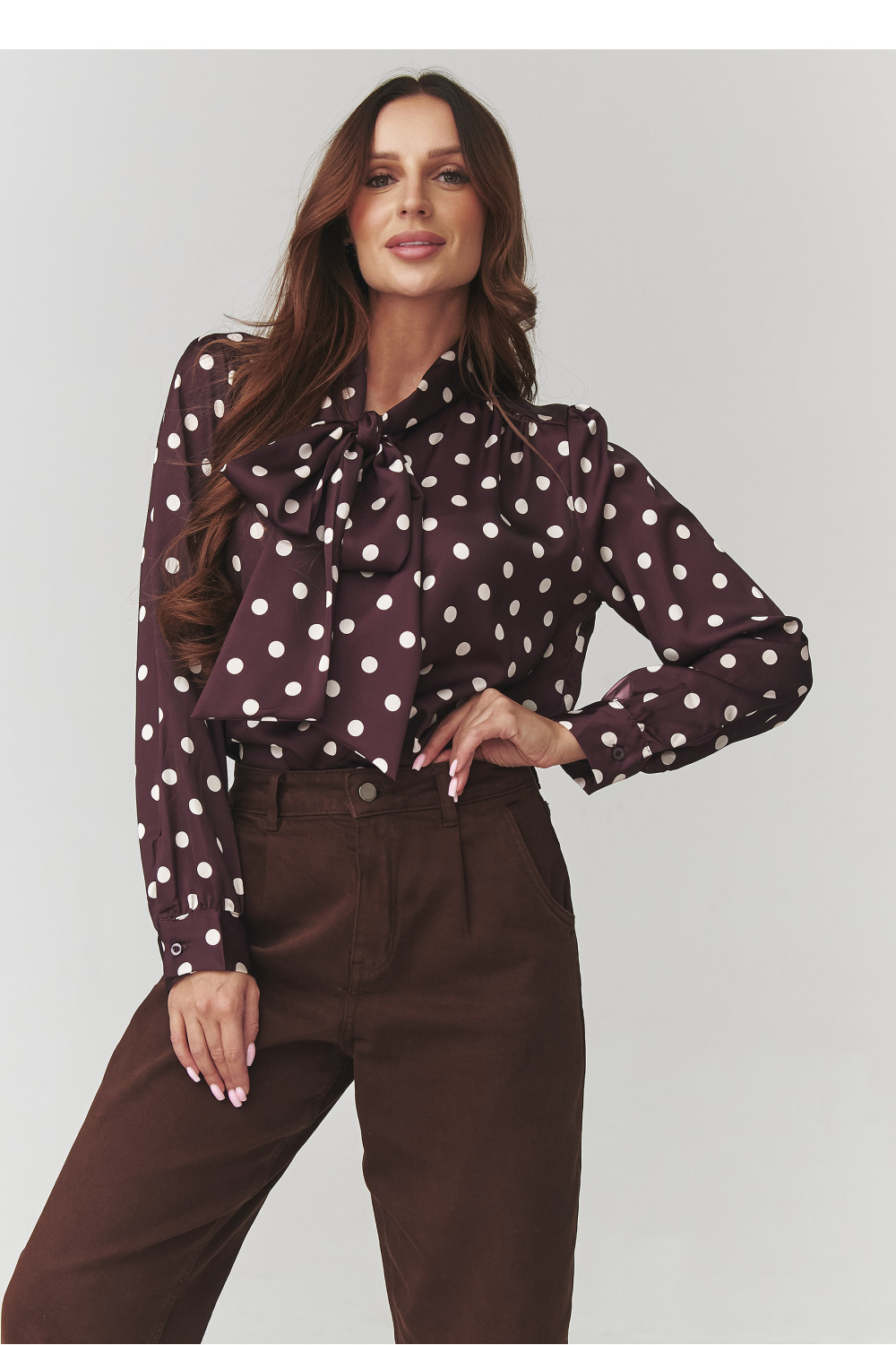 Adult Product 18+ - Long sleeve shirt model 220781 Makadamia - Makadamia - Shirts for Women - KS Store