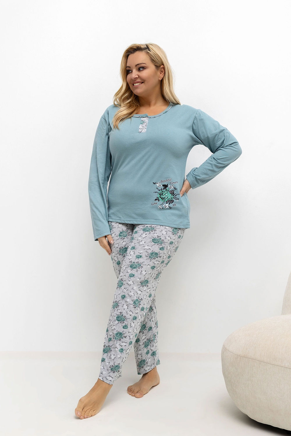 Adult Product 18+ - Plus Size Pajamas model 221190 Forever Pink - Forever Pink - Bielizna nocna Plus Size - KS Store