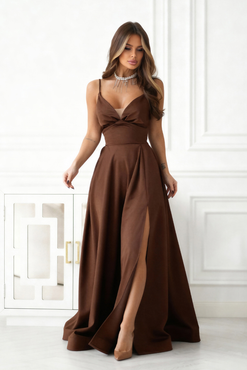 Adult Product 18+ - Long dress model 222064 Bicotone - Bicotone - Evening Dresses - KS Store