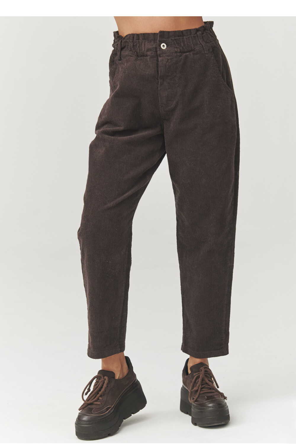 Adult Product 18+ - corduroy trousers model 223243 Makadamia - Makadamia - Pants, Trousers, Shorts - KS Store