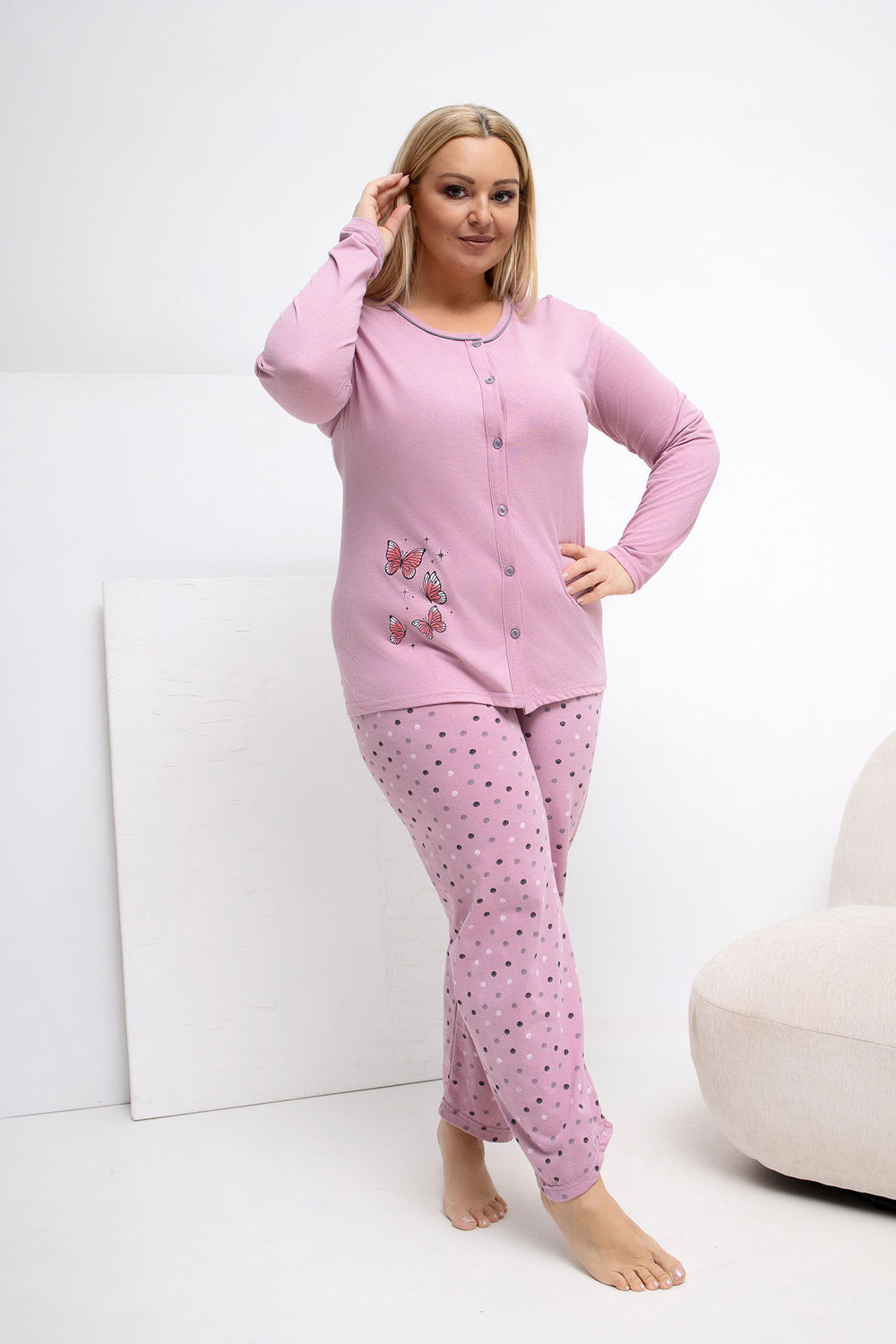 Adult Product 18+ - Plus Size Pajamas model 223304 Forever Pink - Forever Pink - Bielizna nocna Plus Size - KS Store
