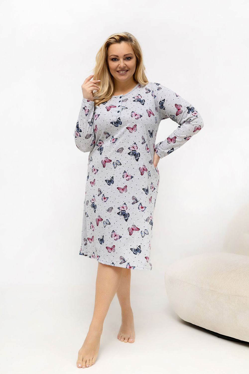 Adult Product 18+ - Plus Size Nightgown model 226135 Forever Pink - Forever Pink - Bielizna nocna Plus Size - KS Store