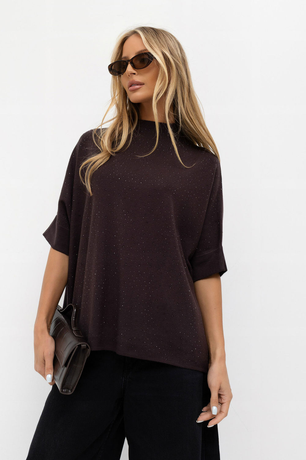 Adult Product 18+ - Short sleeve sweater model 231504 Italy Moda - Italy Moda - Sweaters, Pullovers, Jumpers, Turtlenecks, Boleros, Shrugs - KS Store