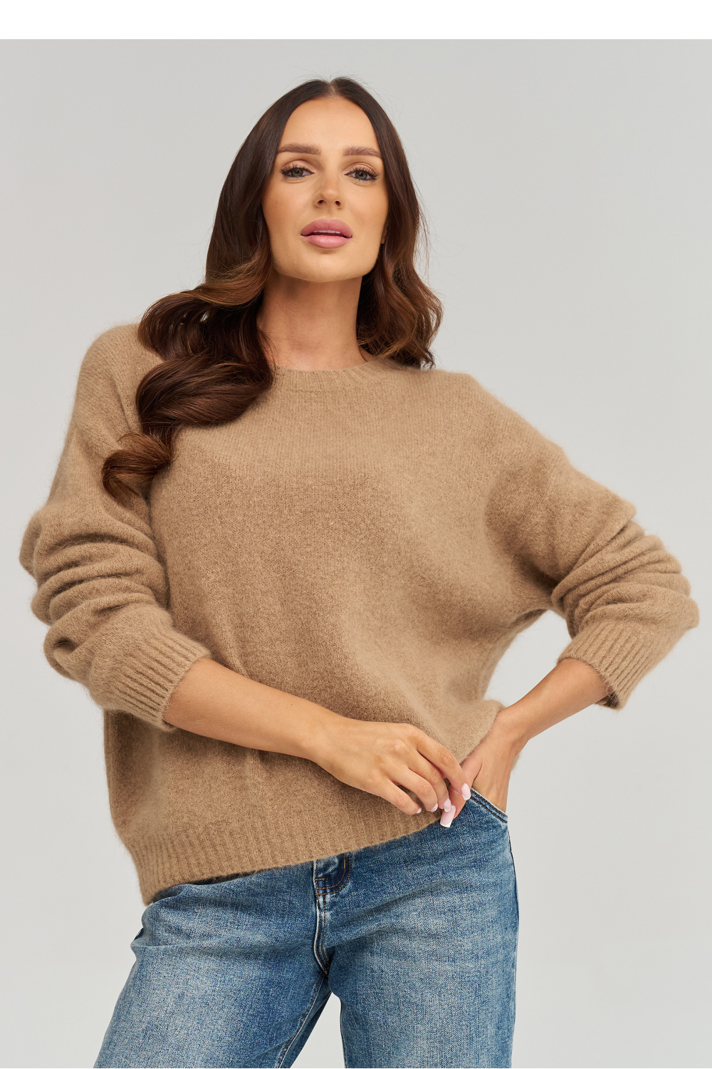 Adult Product 18+ - Jumper model 232011 Makadamia - Makadamia - Sweaters, Pullovers, Jumpers, Turtlenecks, Boleros, Shrugs - KS Store
