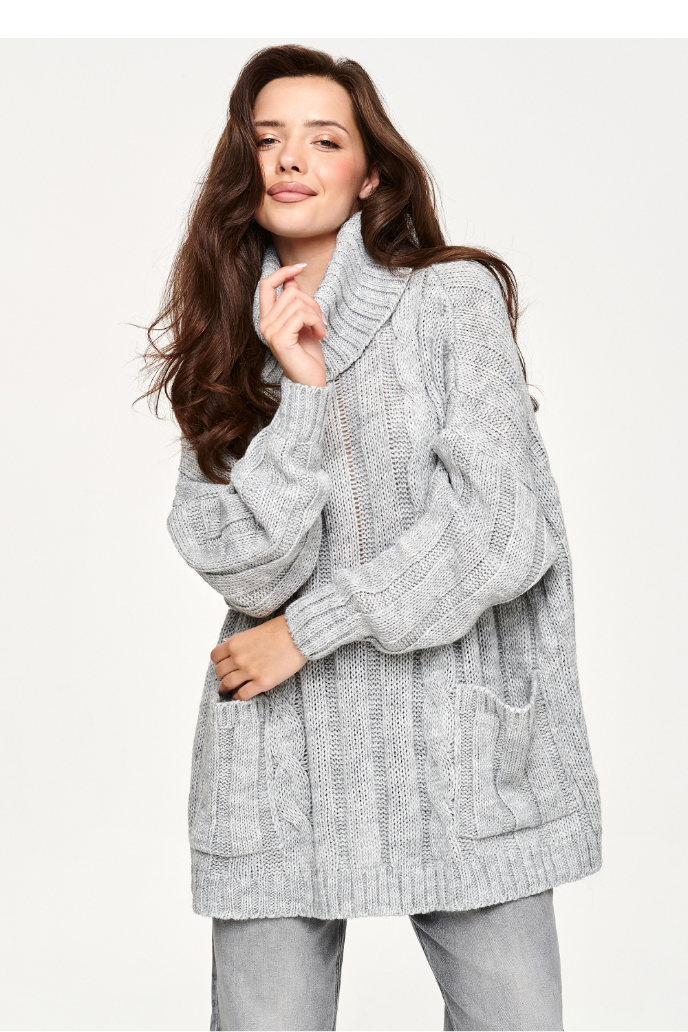 Adult Product 18+ - Turtleneck model 232049 Makadamia - Makadamia - Sweaters, Pullovers, Jumpers, Turtlenecks, Boleros, Shrugs - KS Store