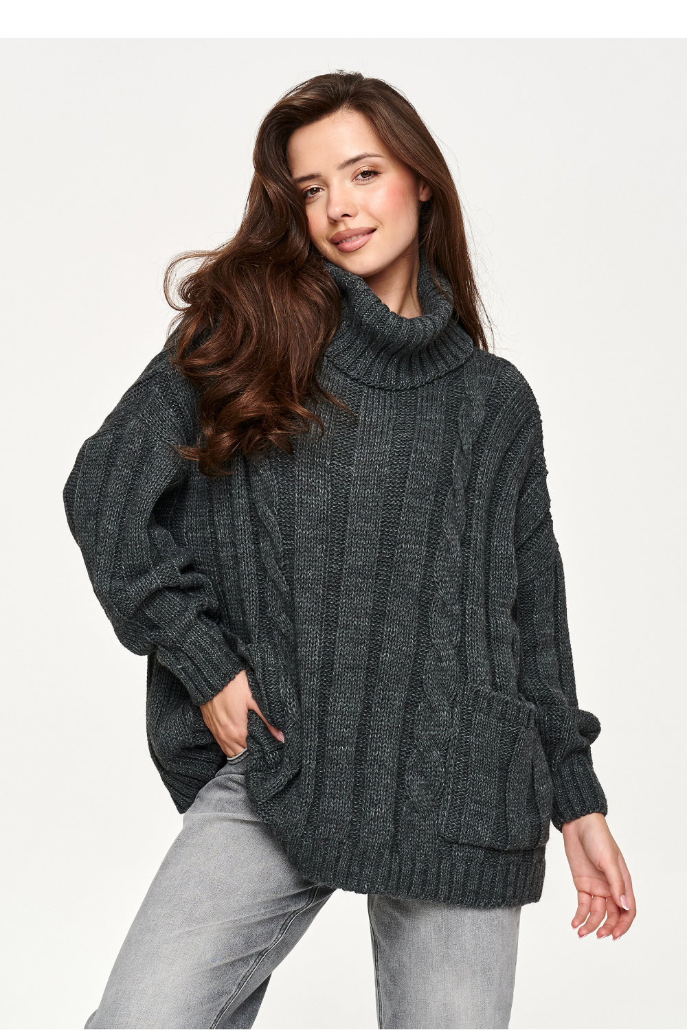 Adult Product 18+ - Turtleneck model 232050 Makadamia - Makadamia - Sweaters, Pullovers, Jumpers, Turtlenecks, Boleros, Shrugs - KS Store