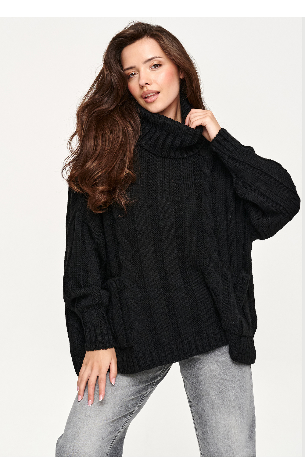 Adult Product 18+ - Turtleneck model 232051 Makadamia - Makadamia - Sweaters, Pullovers, Jumpers, Turtlenecks, Boleros, Shrugs - KS Store