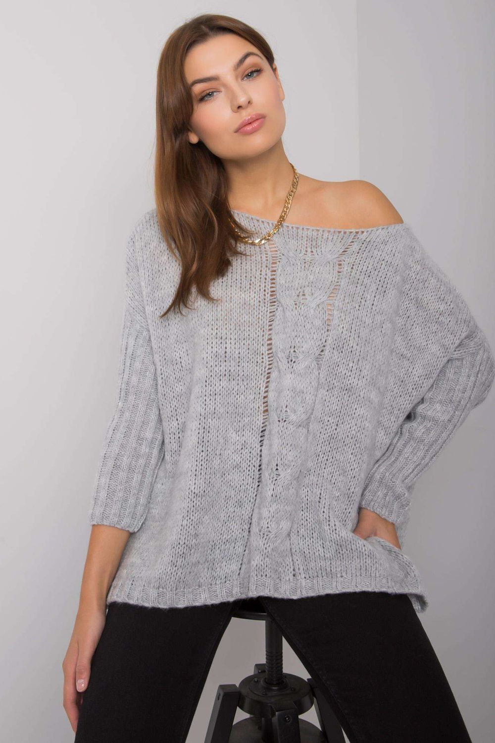 Adult Product 18+ - Jumper model 186805 Och Bella - Och Bella - Sweaters, Pullovers, Jumpers, Turtlenecks, Boleros, Shrugs - KS Store